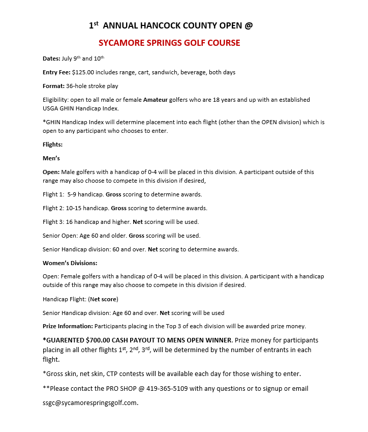 Sycamore Springs Golf Course Sycamore Springs Golf Course
